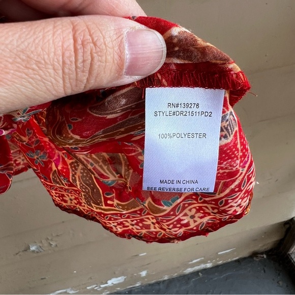 DR2 Sheer Floral Blouse - Size M - Boho Swiss Dot Casual - Picture 5 of 7